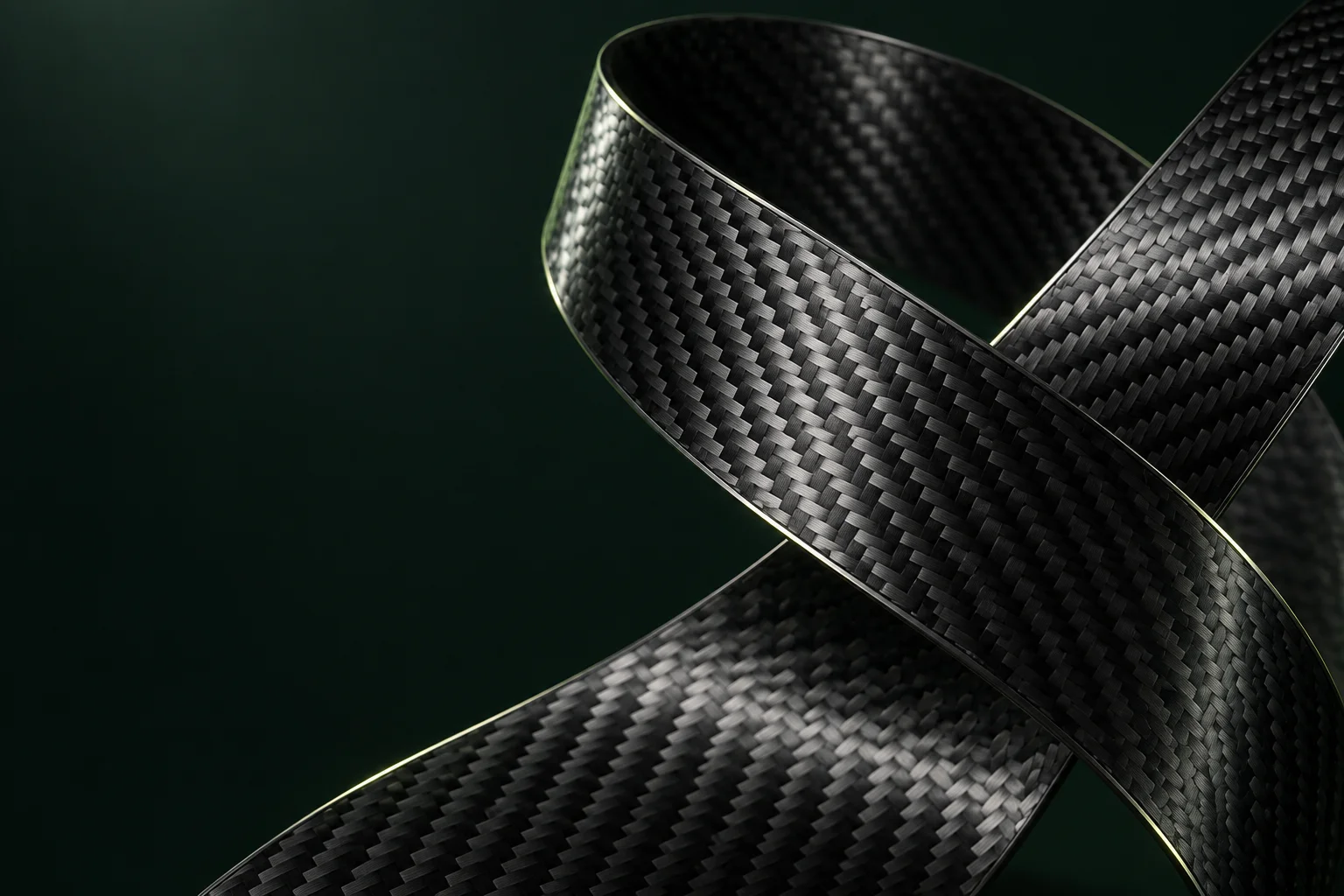 Sculptural folds of woven carbon fibre